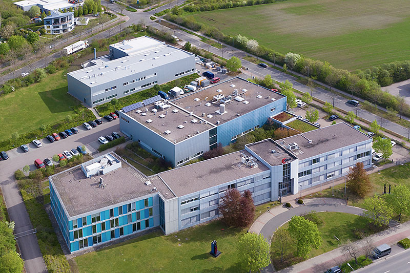 Luftaufnahme vom Firmengelände der Glatt Ingenieurtechnik GmbH in Weimar, Deutschland, 2021